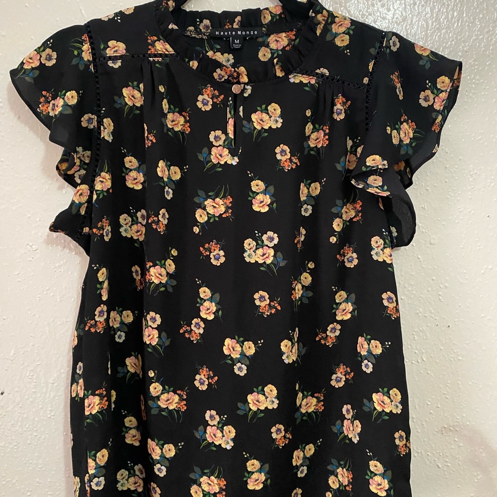 Black Floral Blouse